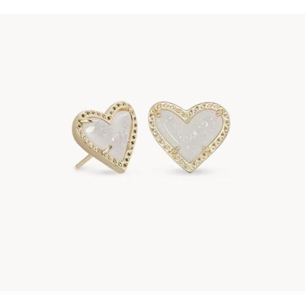 Kendra Scott white heart-shaped earrings